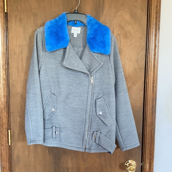 Relist 2/6/23 ❌ Nine West blue faux fur collar gray coat size S - Picture 9 of 17